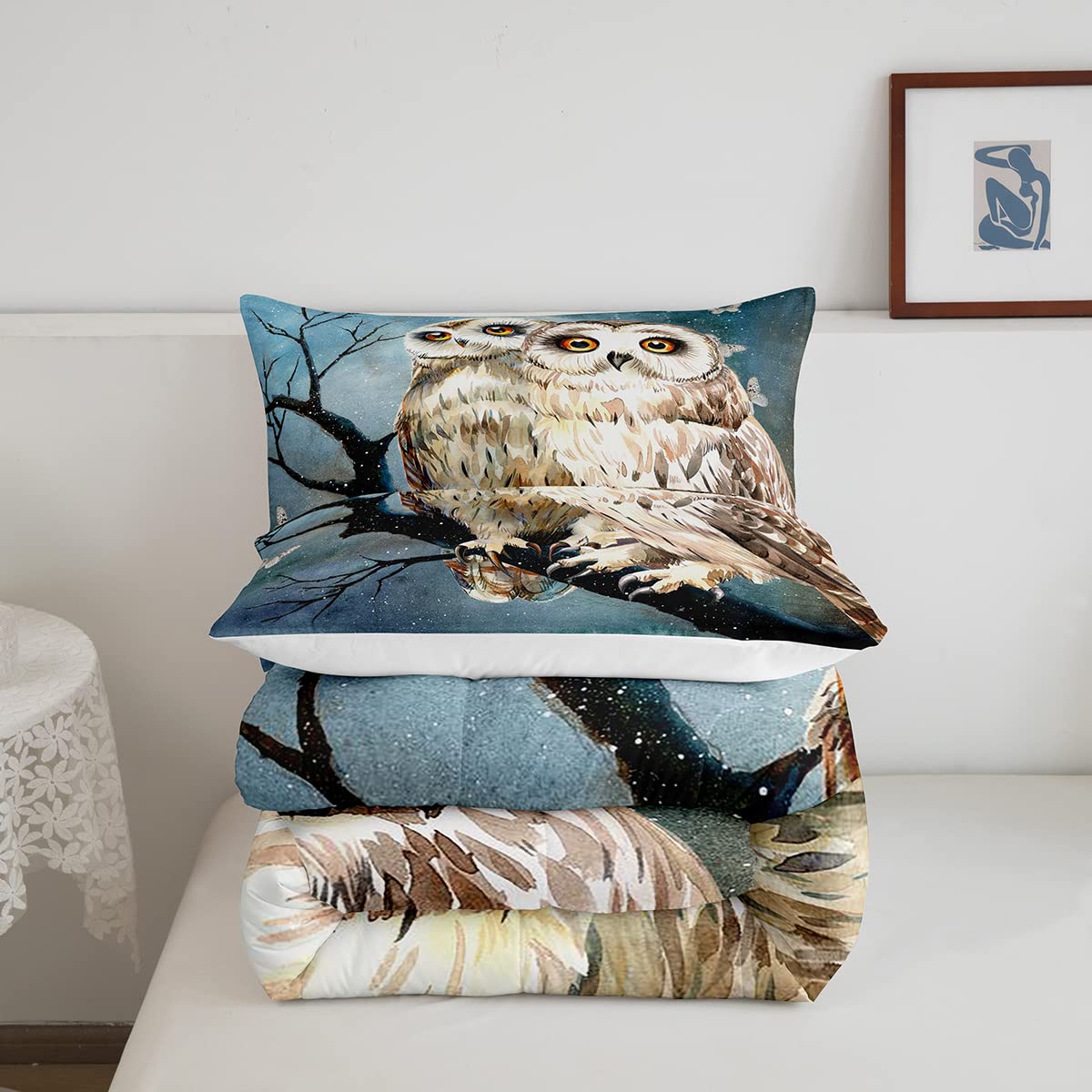 Foto 6 pulgar | Juego De Ropa De Cama Feelyou Owl Para Niños Con Estampado Animal 3d - Venta Internacional.