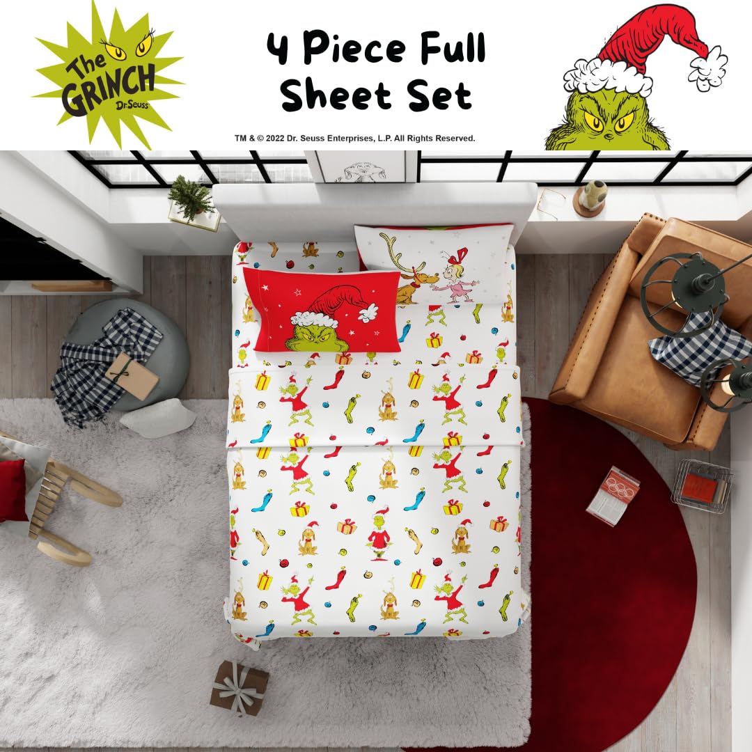 Foto 6 pulgar | Juego De Sábanas Franco Collectibles Dr. Seuss El Grinch Completo - Venta Internacional.