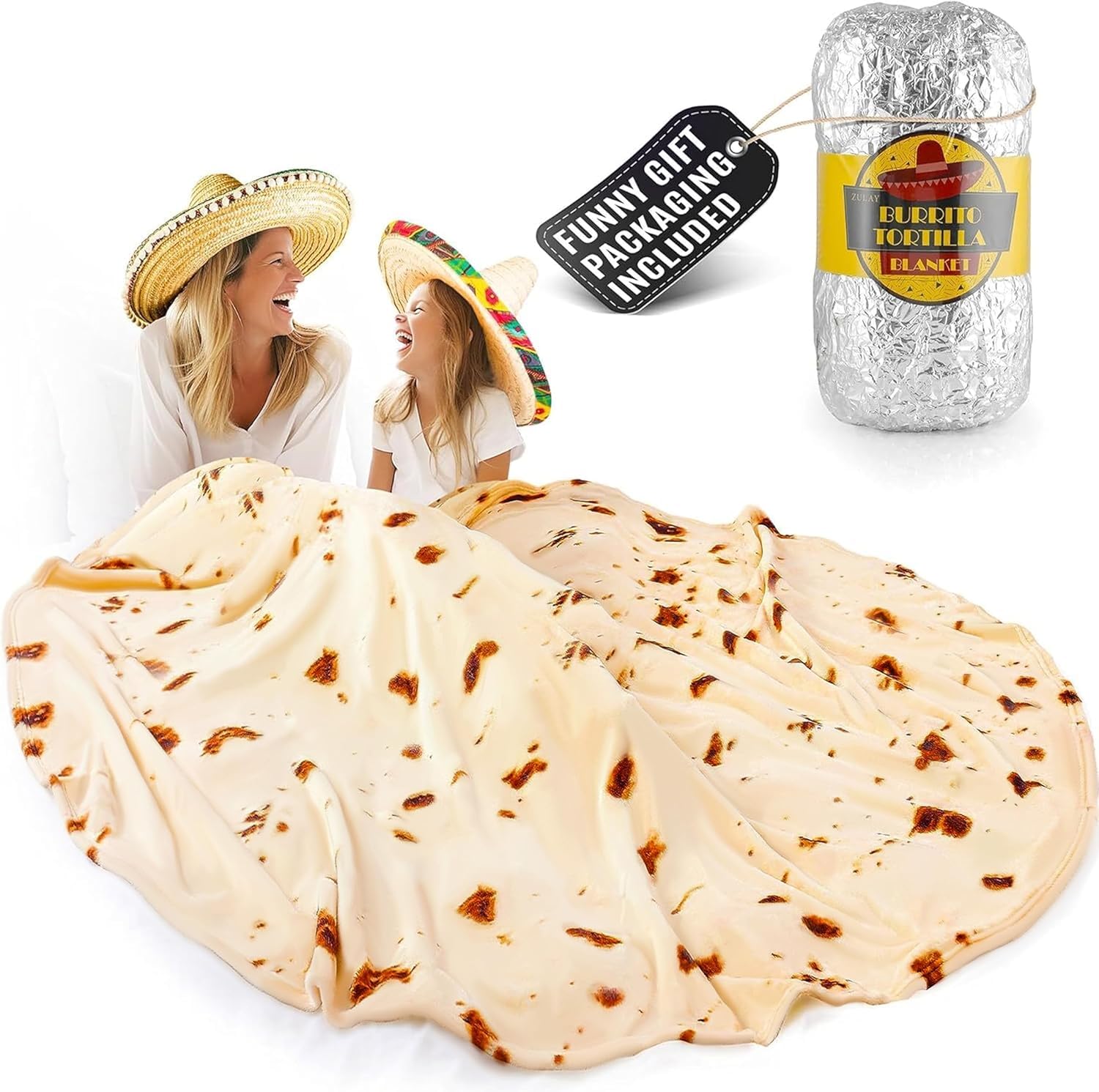 Foto 2 pulgar | Tortilla Gigante De Doble Cara De Blanket Zulay Para Adultos Y Niños - Venta Internacional.