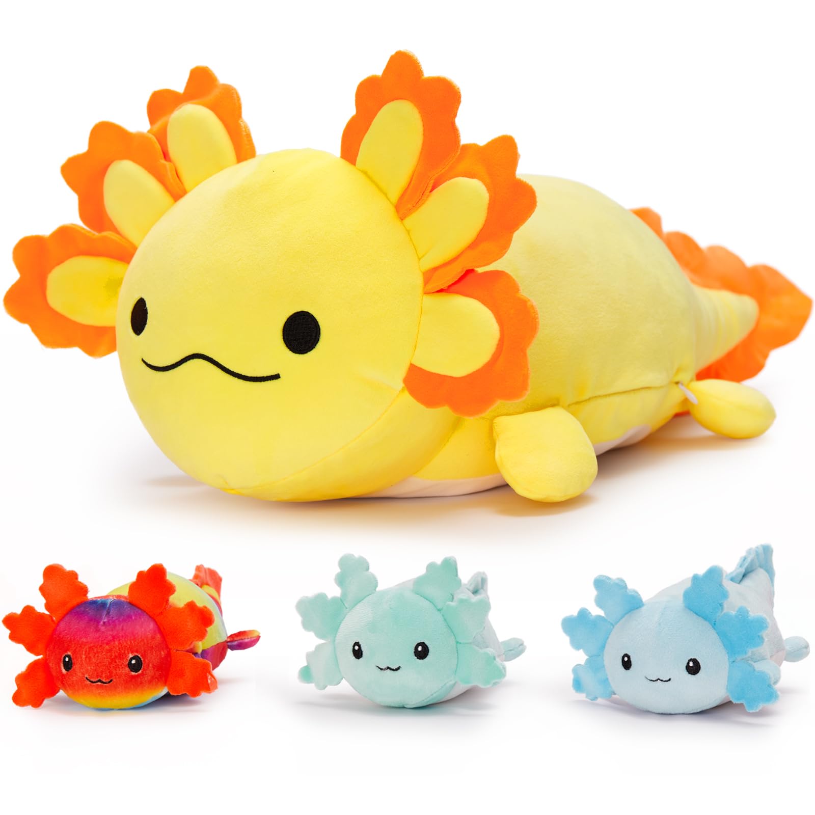 Juguete De Peluche Maogolan Giant Axolotl Con 3 Bebés En El Interior De 60 Cm - Venta Internacional.