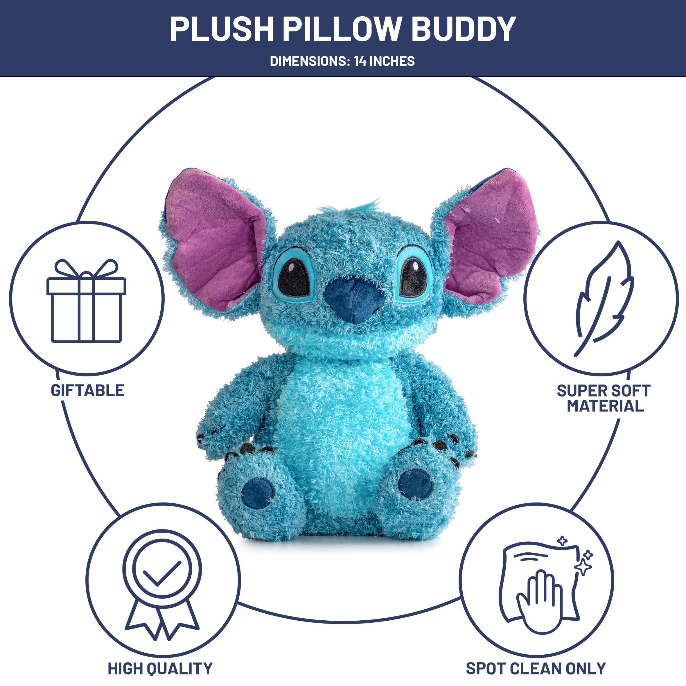 Foto 3 pulgar | Almohada De Felpa Buddy Jay Franco Disney Lilo And Stitch 36 Cm - Venta Internacional.