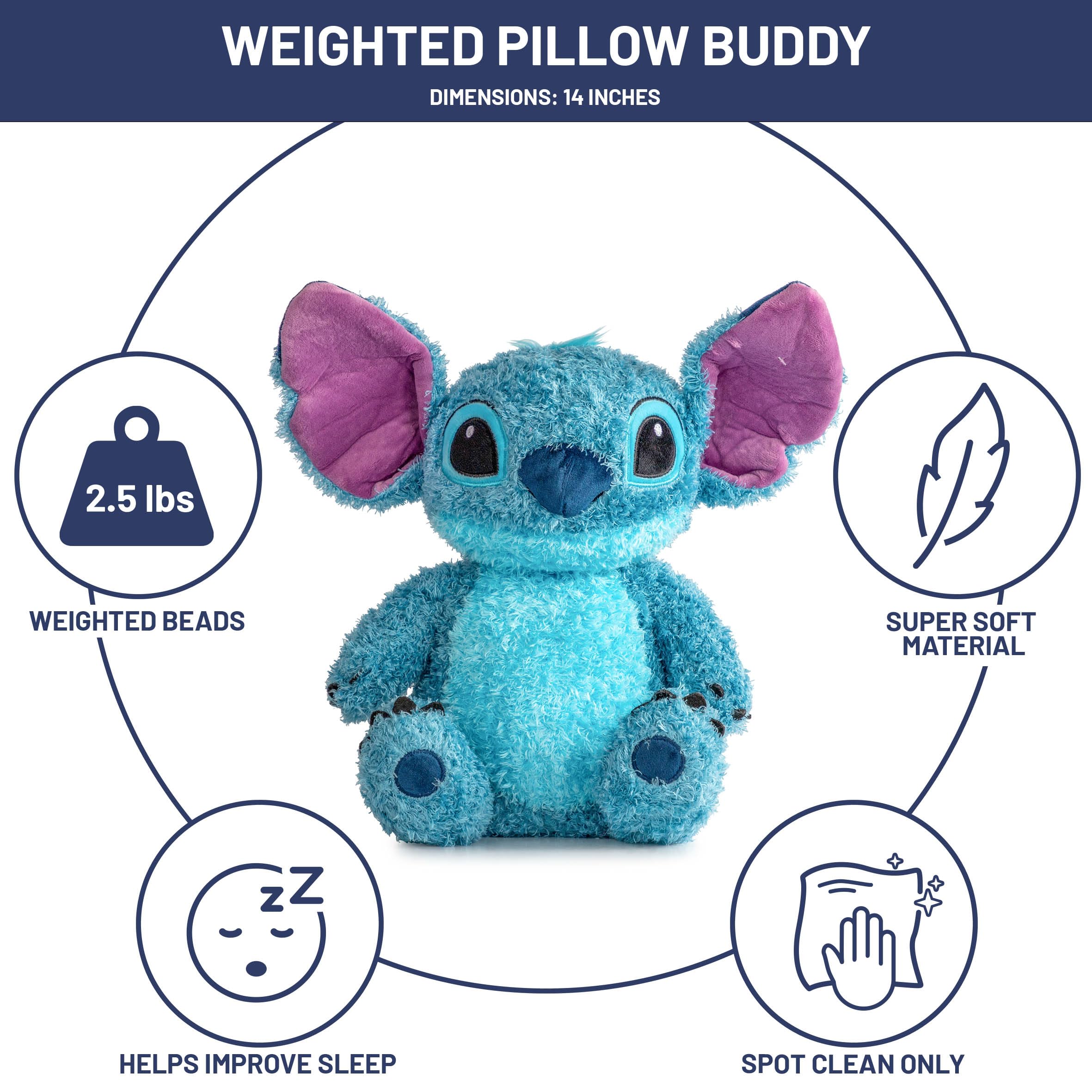 Foto 4 pulgar | Almohada De Felpa Buddy Jay Franco Lilo And Stitch, 1,1 Kg, 35 Cm - Venta Internacional.