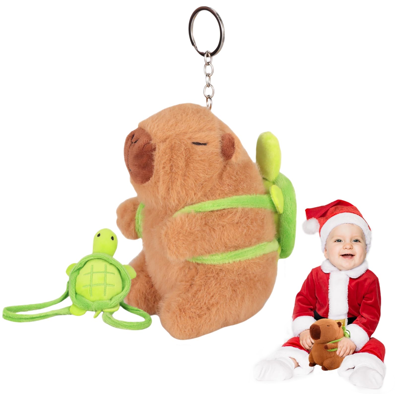 Juguete De Carpincho De Peluche Emoin Cute Kawaii Con Mochila De Tortuga De 16 Cm - Venta Internacional.