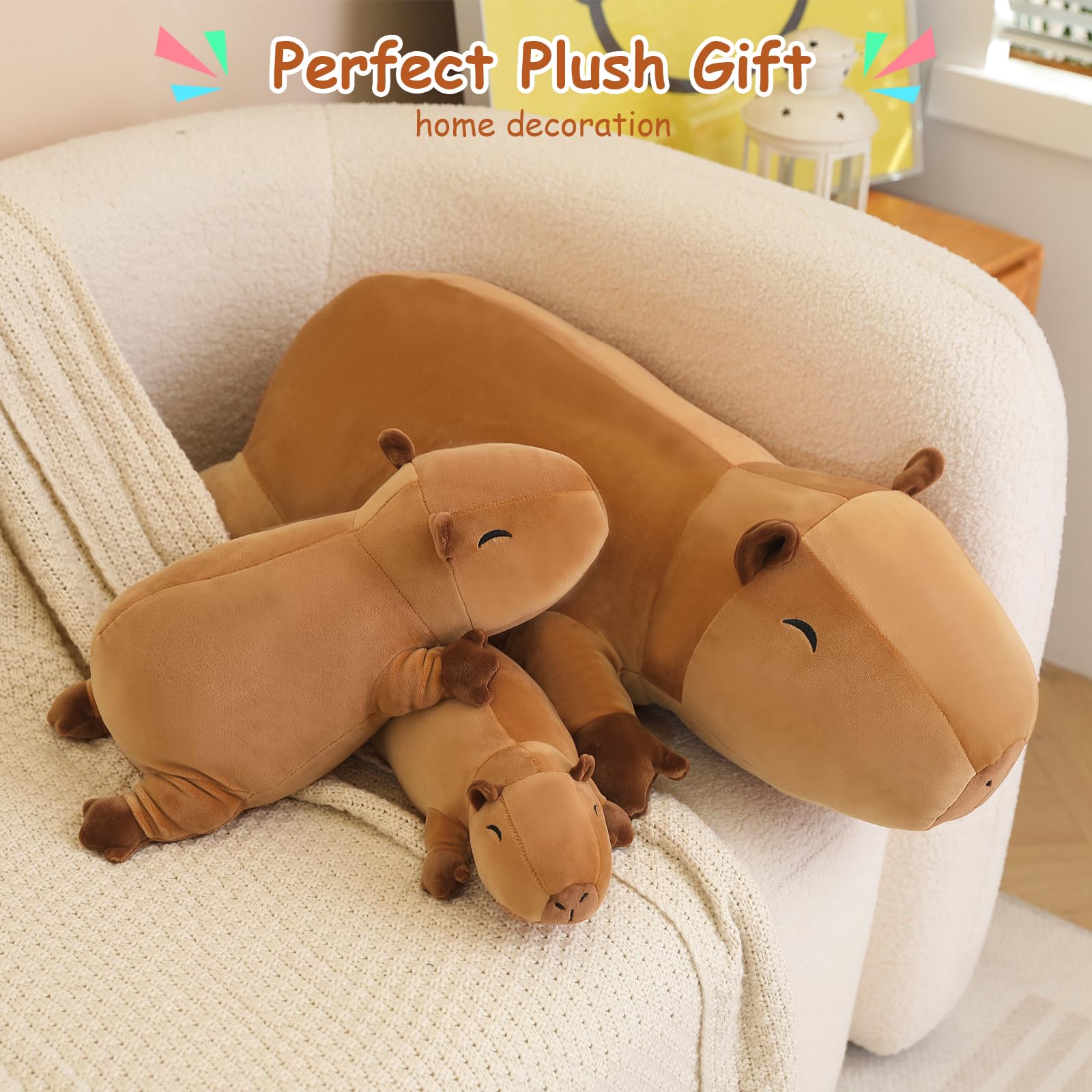 Foto 7 pulgar | Capibara De Peluche Sqeqe Con Peso De 60 Cm Y 1,4 Kg Para La Ansiedad - Venta Internacional.