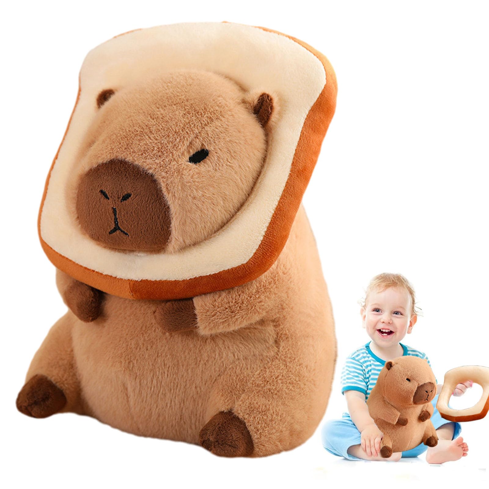 Foto 2 pulgar | Almohada De Peluche Capybara Milegi Con Pan Portátil De 30 Cm - Venta Internacional.