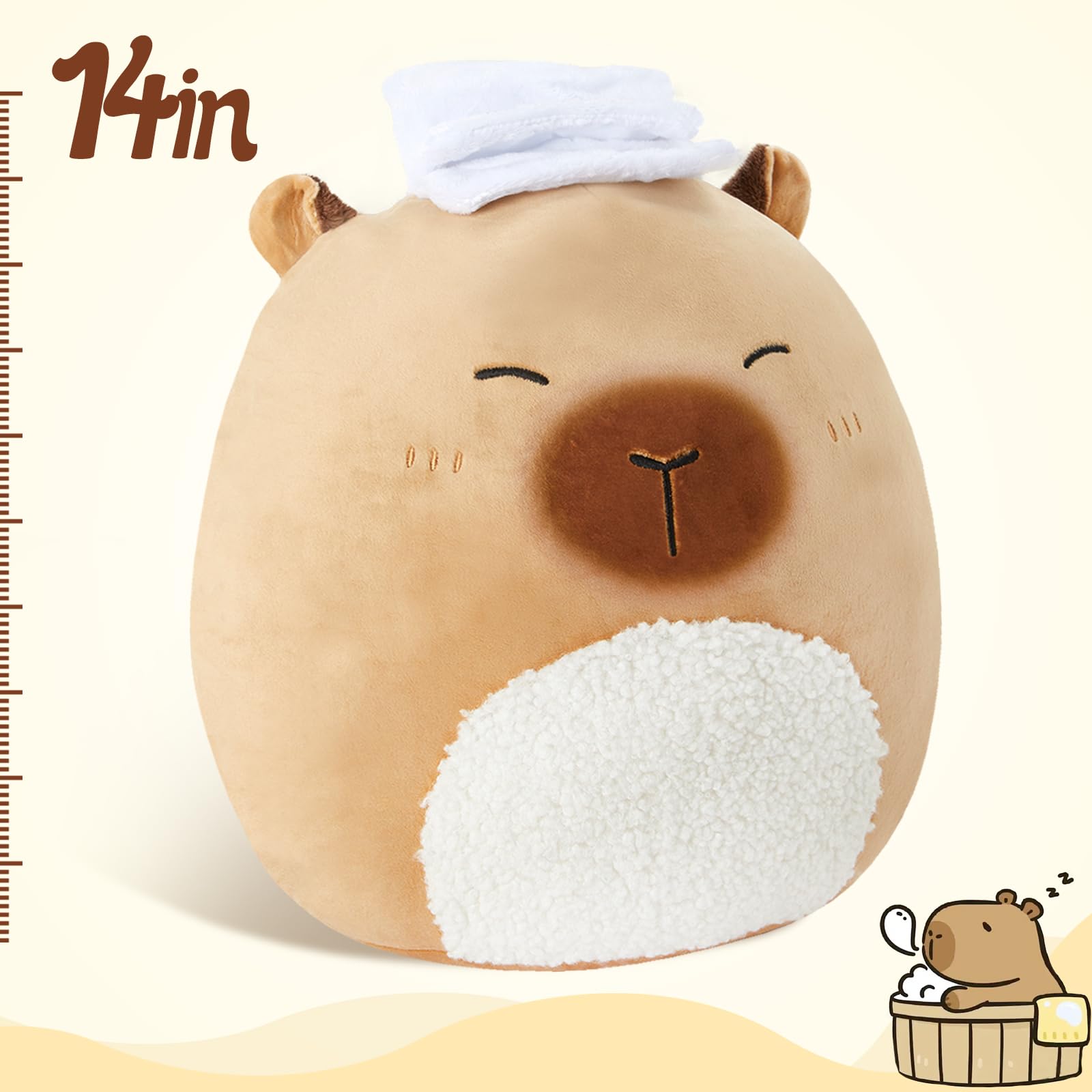 Foto 5 | Almohada De Peluche Bstaofy Con Bonito Carpincho De 35 Cm - Venta Internacional.