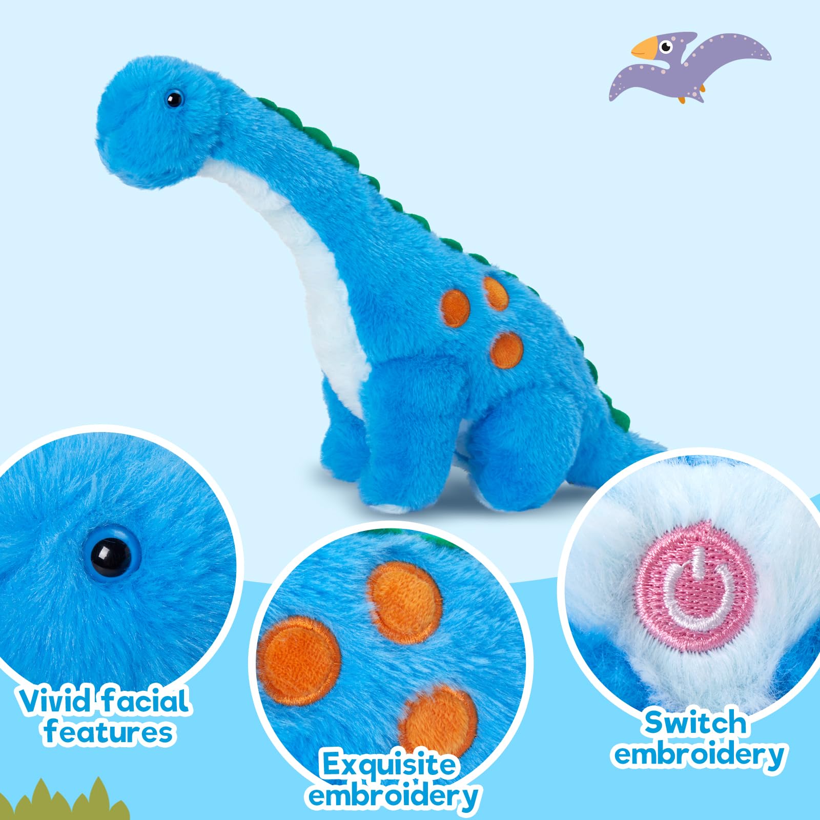 Foto 5 pulgar | Animal De Peluche Houwsbaby, Dinosaurio Diplodocus, 35 Cm, Con Luz Led - Venta Internacional.