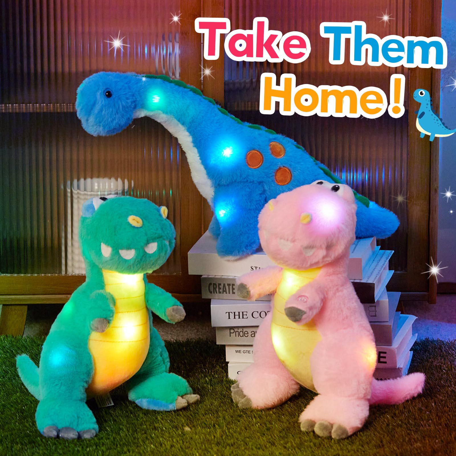 Foto 6 pulgar | Animal De Peluche Houwsbaby, Dinosaurio Diplodocus, 35 Cm, Con Luz Led - Venta Internacional.