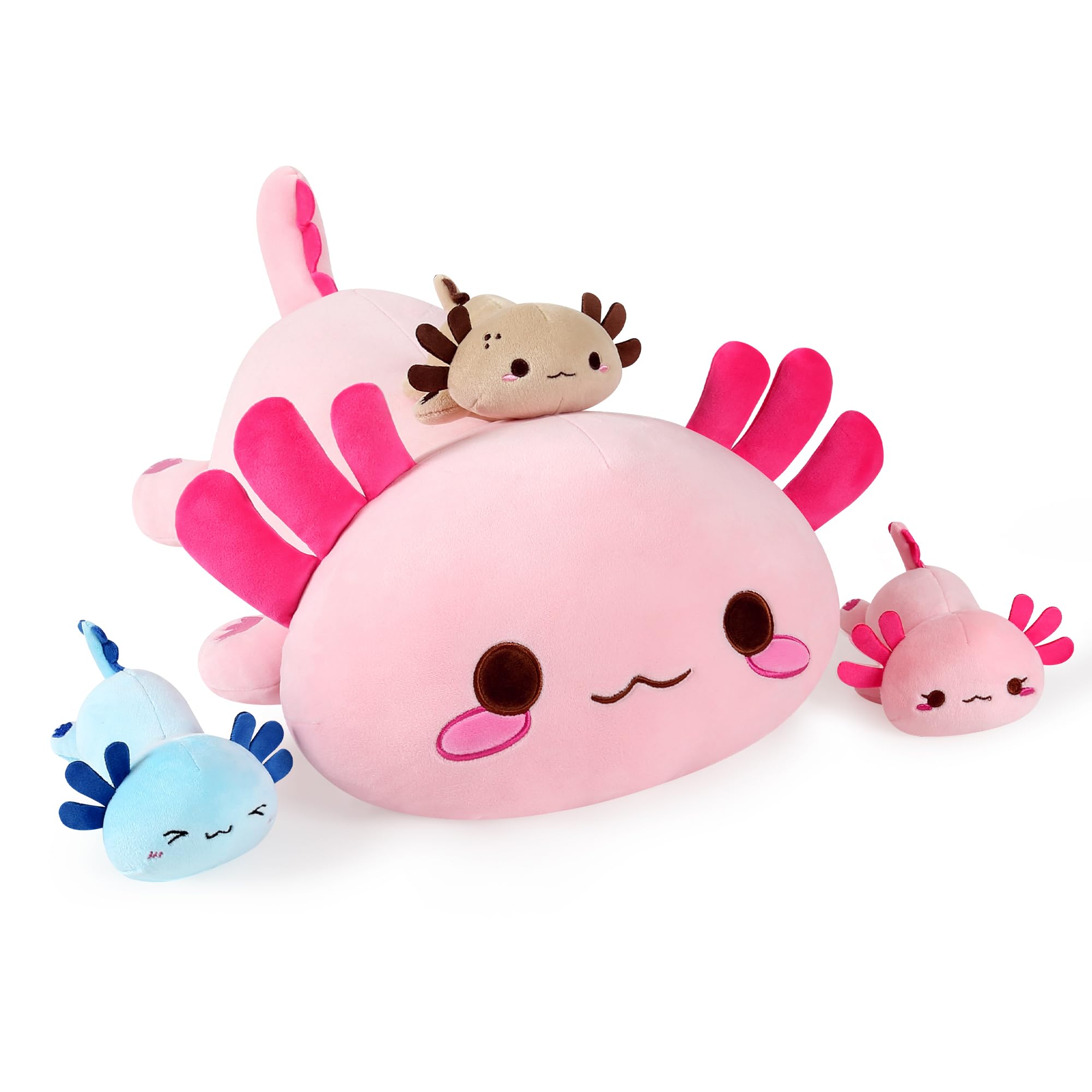 Foto 2 pulgar | Animal De Peluche Onsoyours Axolotl Mommy Con 3 Bebés De 20 Cm - Venta Internacional.