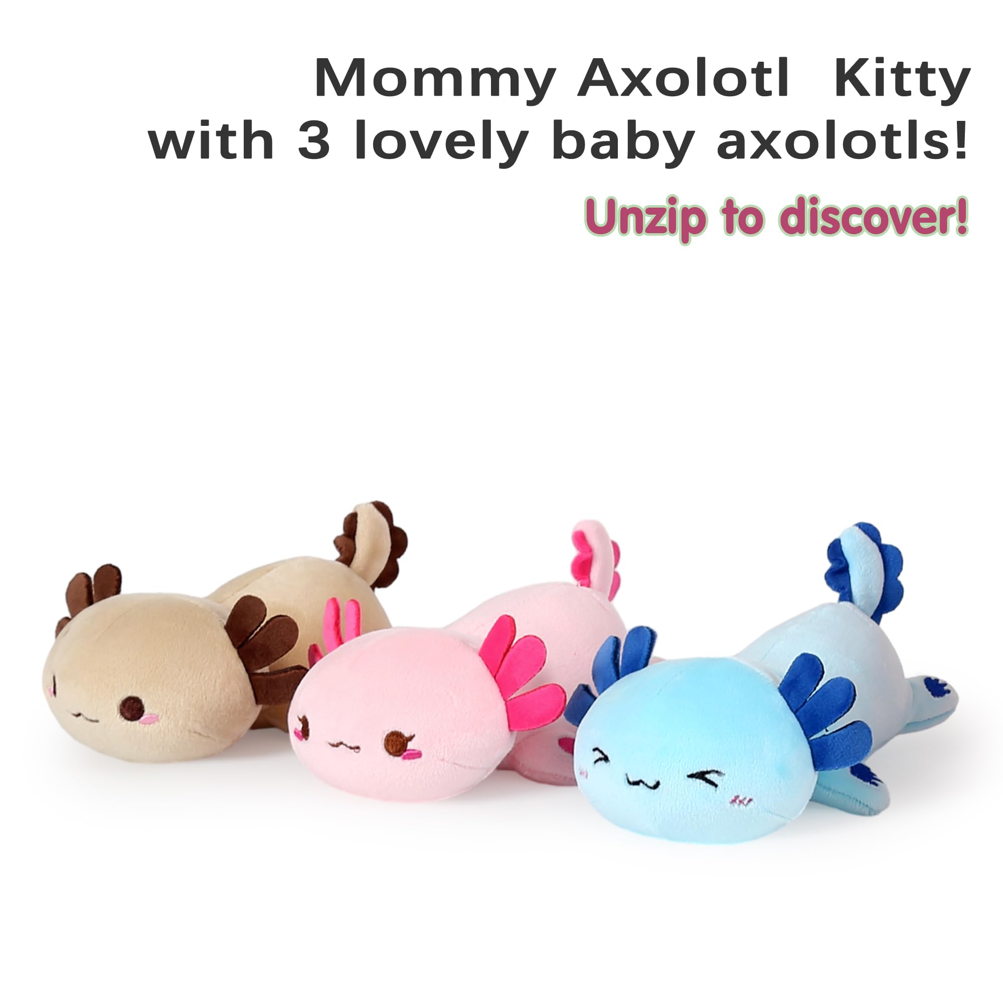 Foto 5 pulgar | Animal De Peluche Onsoyours Axolotl Mommy Con 3 Bebés De 20 Cm - Venta Internacional.