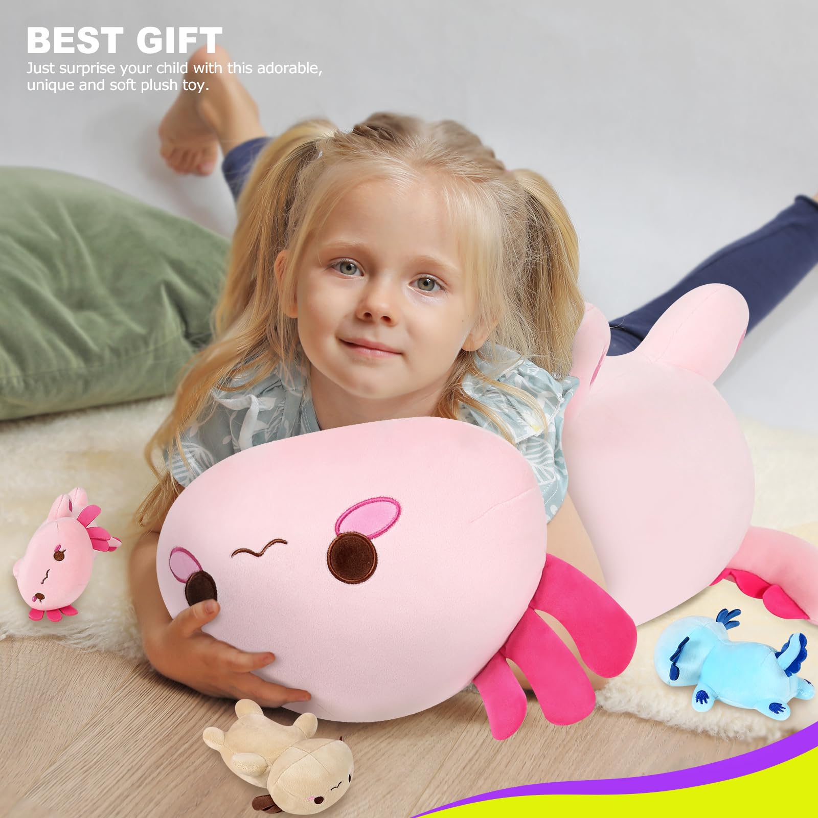 Foto 7 | Animal De Peluche Onsoyours Axolotl Mommy Con 3 Bebés De 20 Cm - Venta Internacional.