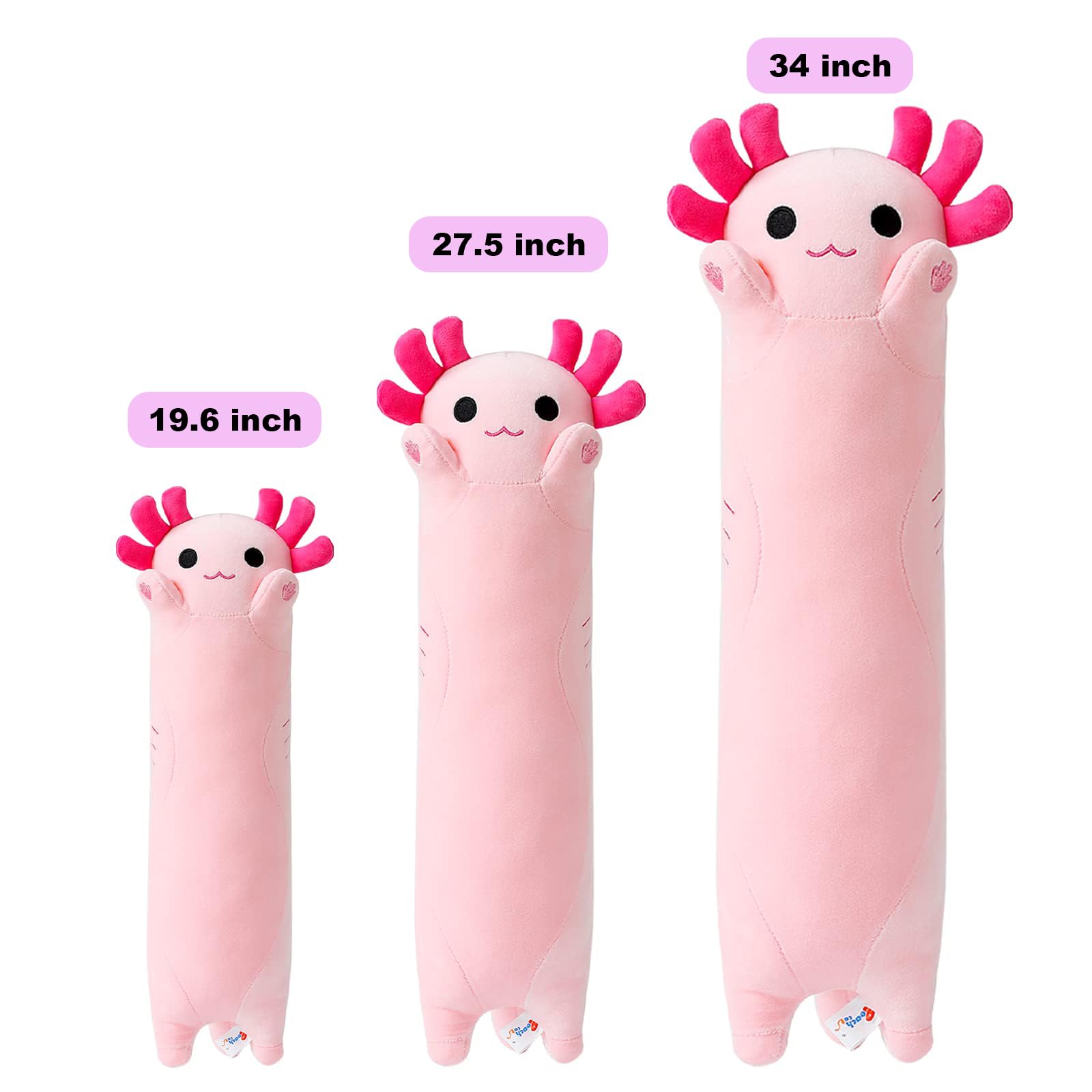 Foto 3 pulgar | Almohada De Peluche Con Forma De Gato Melocotón Rosa Con Forma De Axolotl, 34 Cm - Venta Internacional.