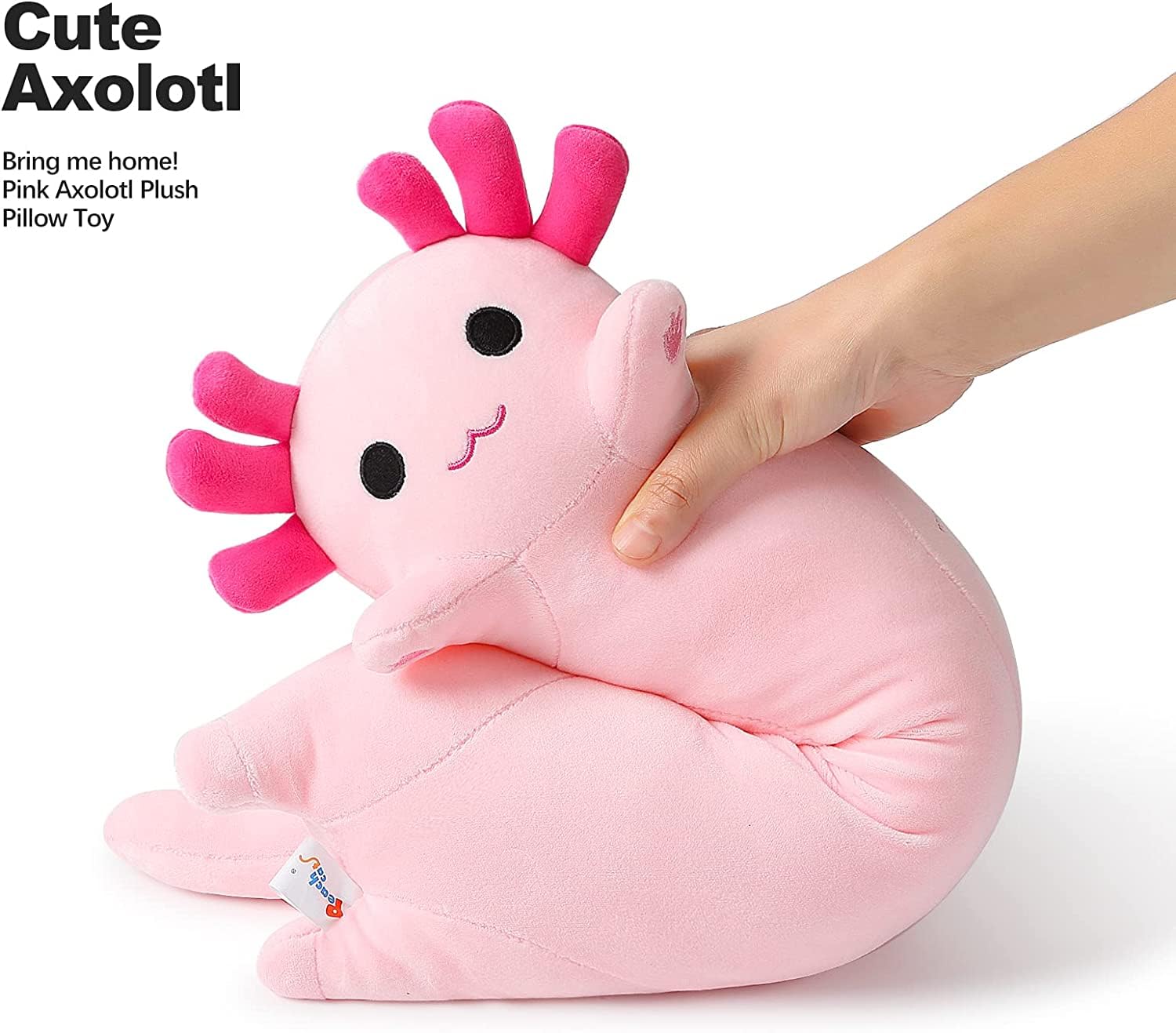 Foto 5 pulgar | Almohada De Peluche Con Forma De Gato Melocotón Rosa Con Forma De Axolotl, 34 Cm - Venta Internacional.