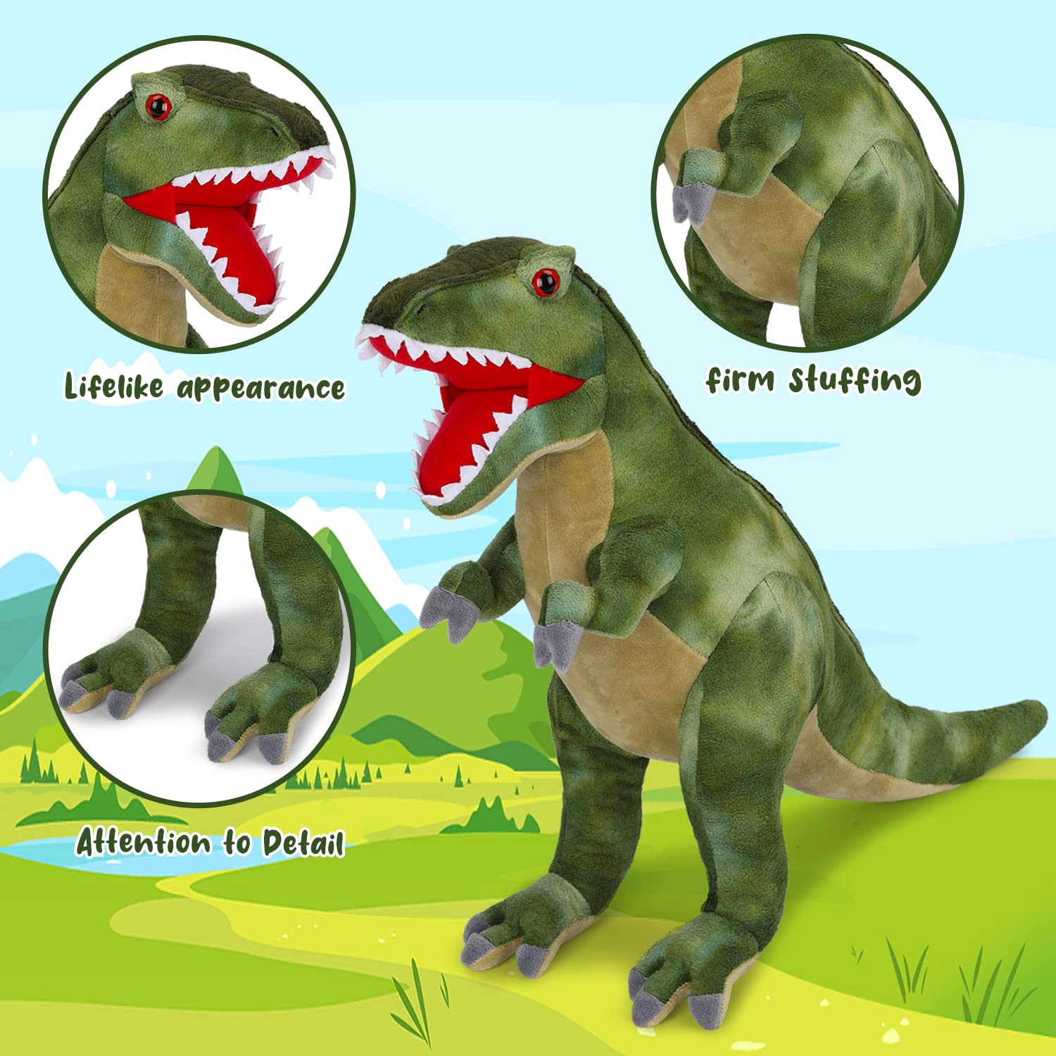 Foto 4 pulgar | Peluche De Peluche Tyrannosaurus Rex De 45 Cm Auluda - Venta Internacional.