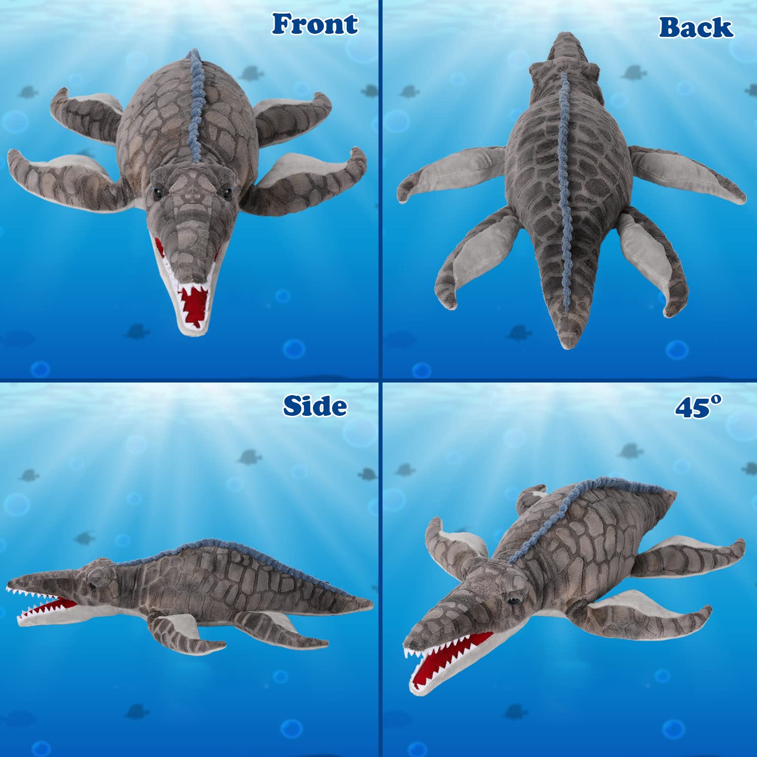 Foto 6 pulgar | Juguete De Peluche Mosasaurus Dinosaur Auluda, Gris, 45 Cm/18 Pulgadas - Venta Internacional.