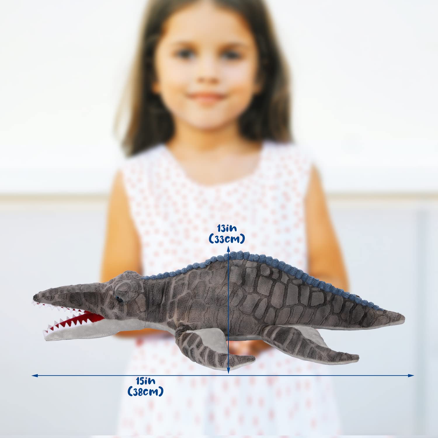 Foto 8 pulgar | Juguete De Peluche Mosasaurus Dinosaur Auluda, Gris, 45 Cm/18 Pulgadas - Venta Internacional.