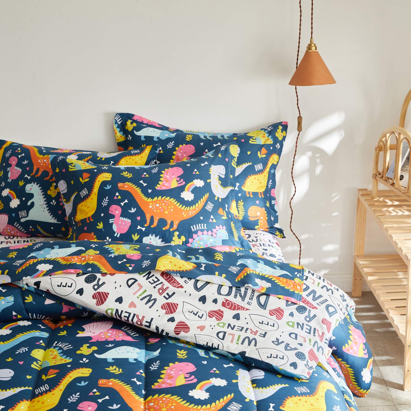 Foto 4 | Cama En Una Bolsa Joyreap Con Diseño De Dinosaurio Colorido Tamaño Queen, 7 Unidades - Venta Internacional.