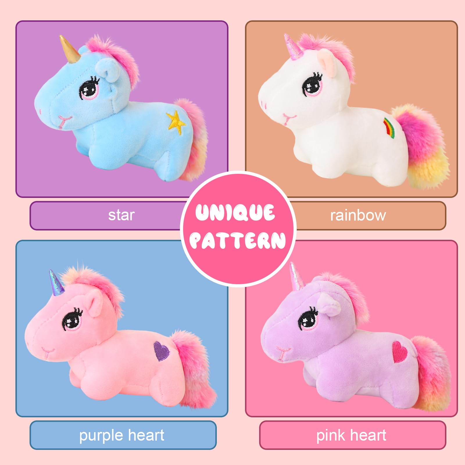 Foto 4 pulgar | Animal De Peluche Sqeqe, Bonito Unicornio Con 4 Bebés Y Alas De 40 Cm - Venta Internacional.