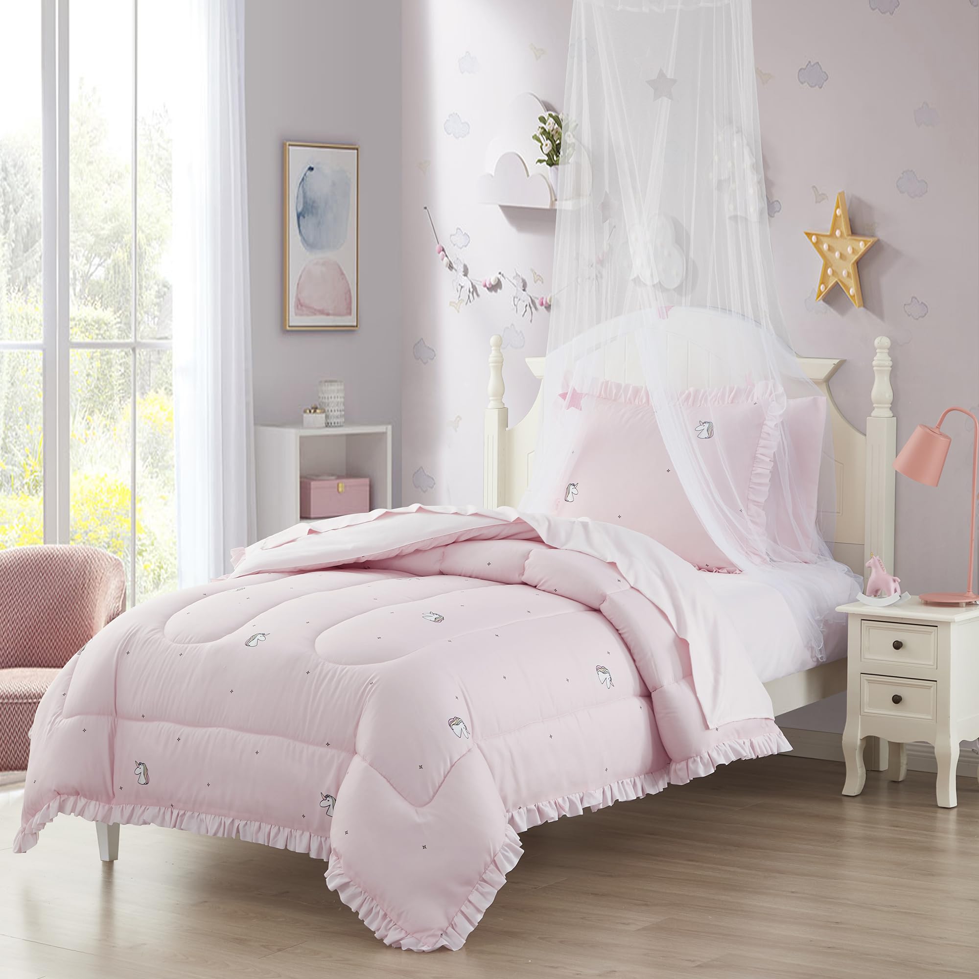 Foto 2 pulgar | Juego De Ropa De Cama Sweet Home Collection Rainbow Unicorn Twin - Venta Internacional.