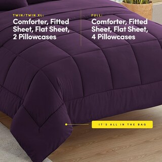 Foto 3 | Juego De Ropa De Cama Sweet Home Collection Dorm Room Twin Xl Púrpura - Venta Internacional.