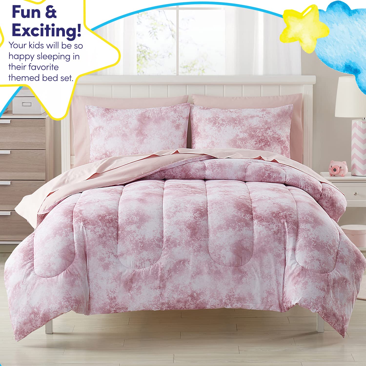 Foto 4 pulgar | Juego De Ropa De Cama Sweet Home Collection Kids Twin Waterbury Marble - Venta Internacional.