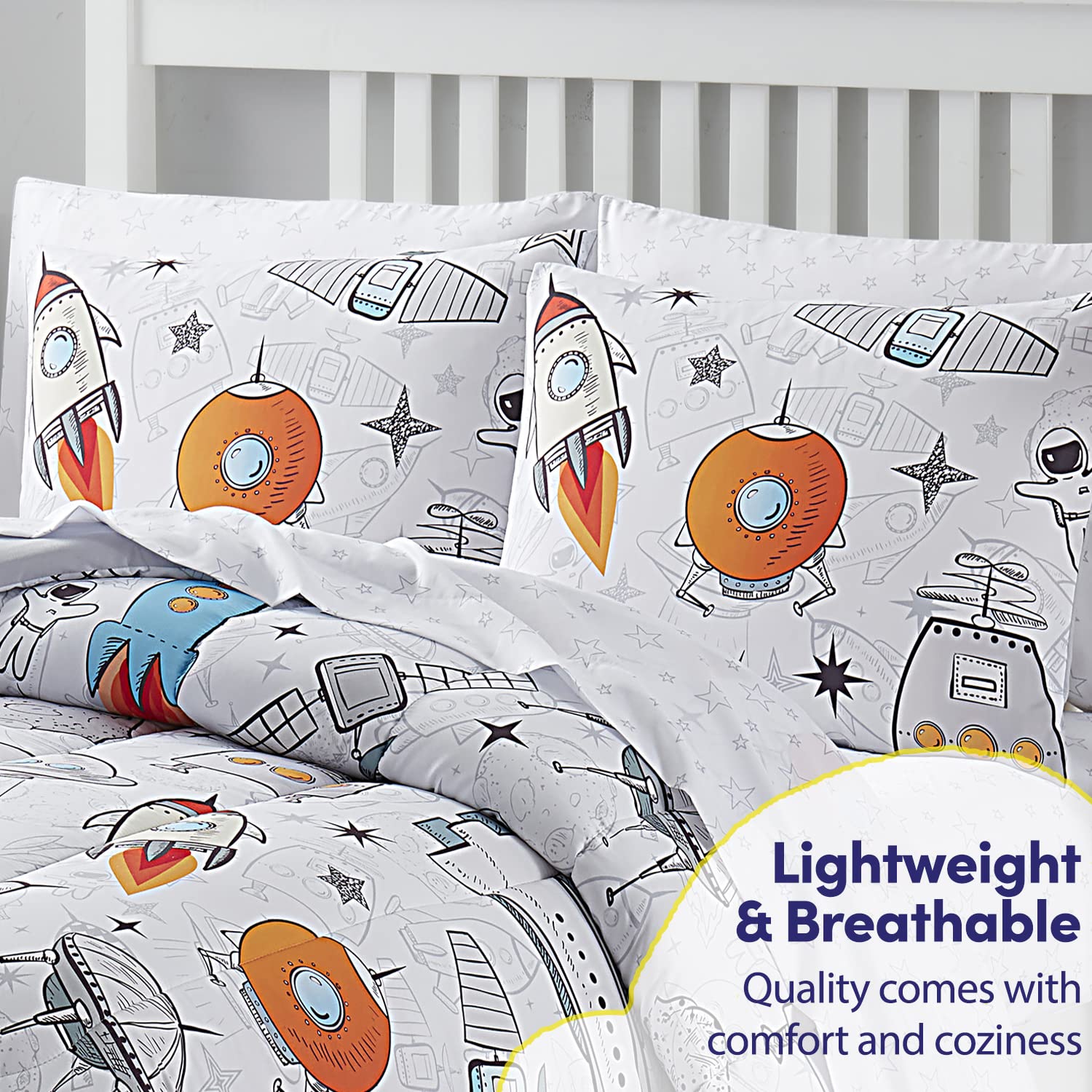 Foto 5 pulgar | Juego De Ropa De Cama Sweet Home Collection Kids Twin Floating Space - Venta Internacional.