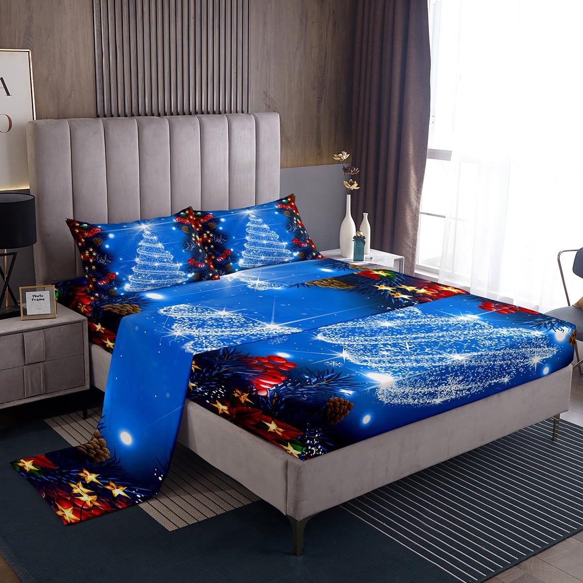 Foto 2 pulgar | Juego De Ropa De Cama Feelyou Kids Merry Christmas Queen Size - Venta Internacional.