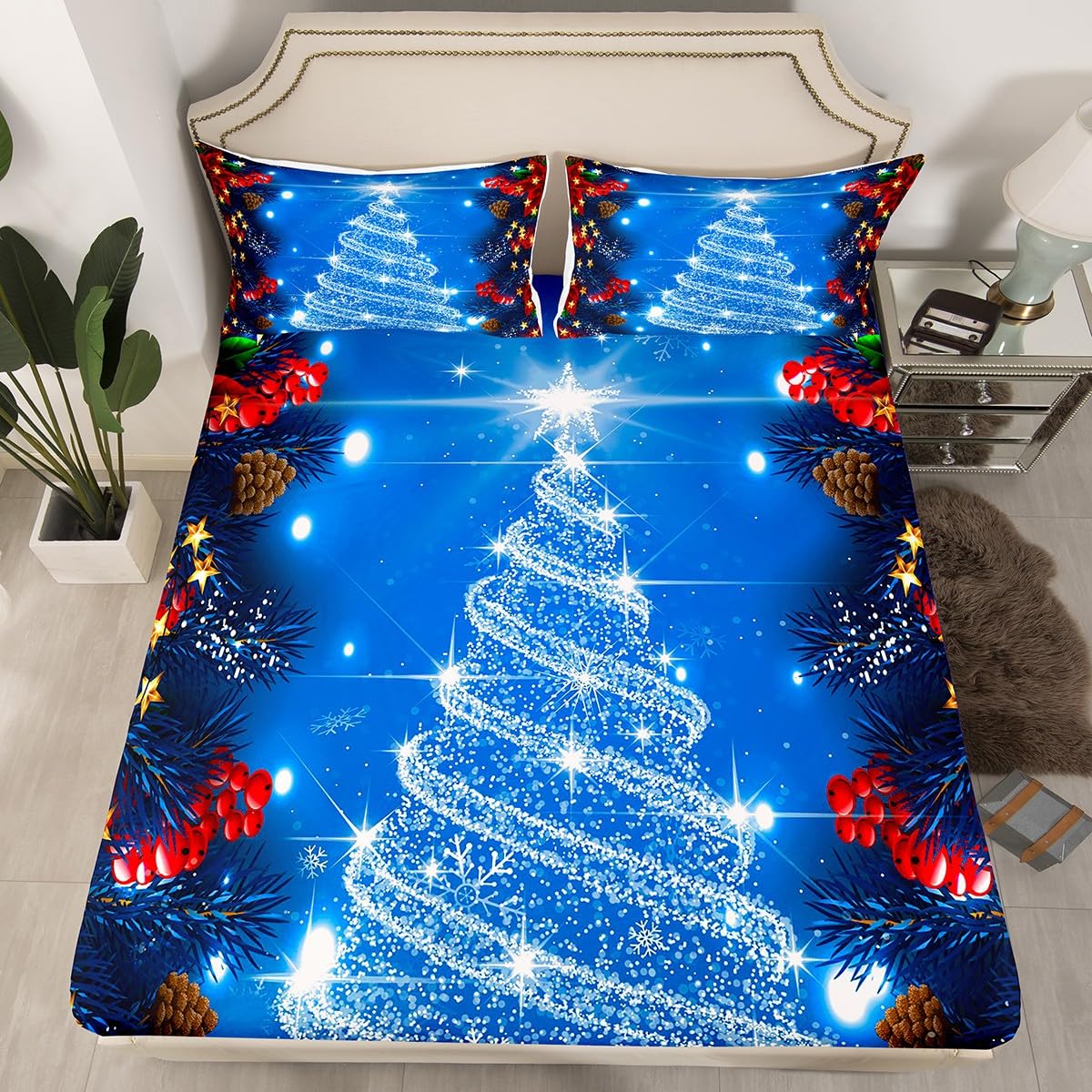 Foto 3 pulgar | Juego De Ropa De Cama Feelyou Kids Merry Christmas Queen Size - Venta Internacional.