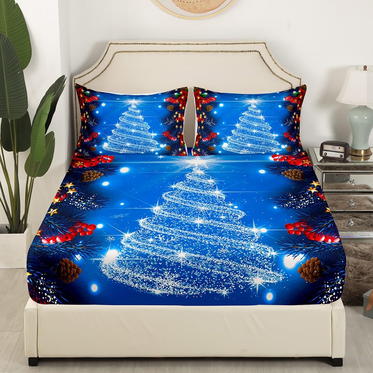 Foto 4 pulgar | Juego De Ropa De Cama Feelyou Kids Merry Christmas Queen Size - Venta Internacional.