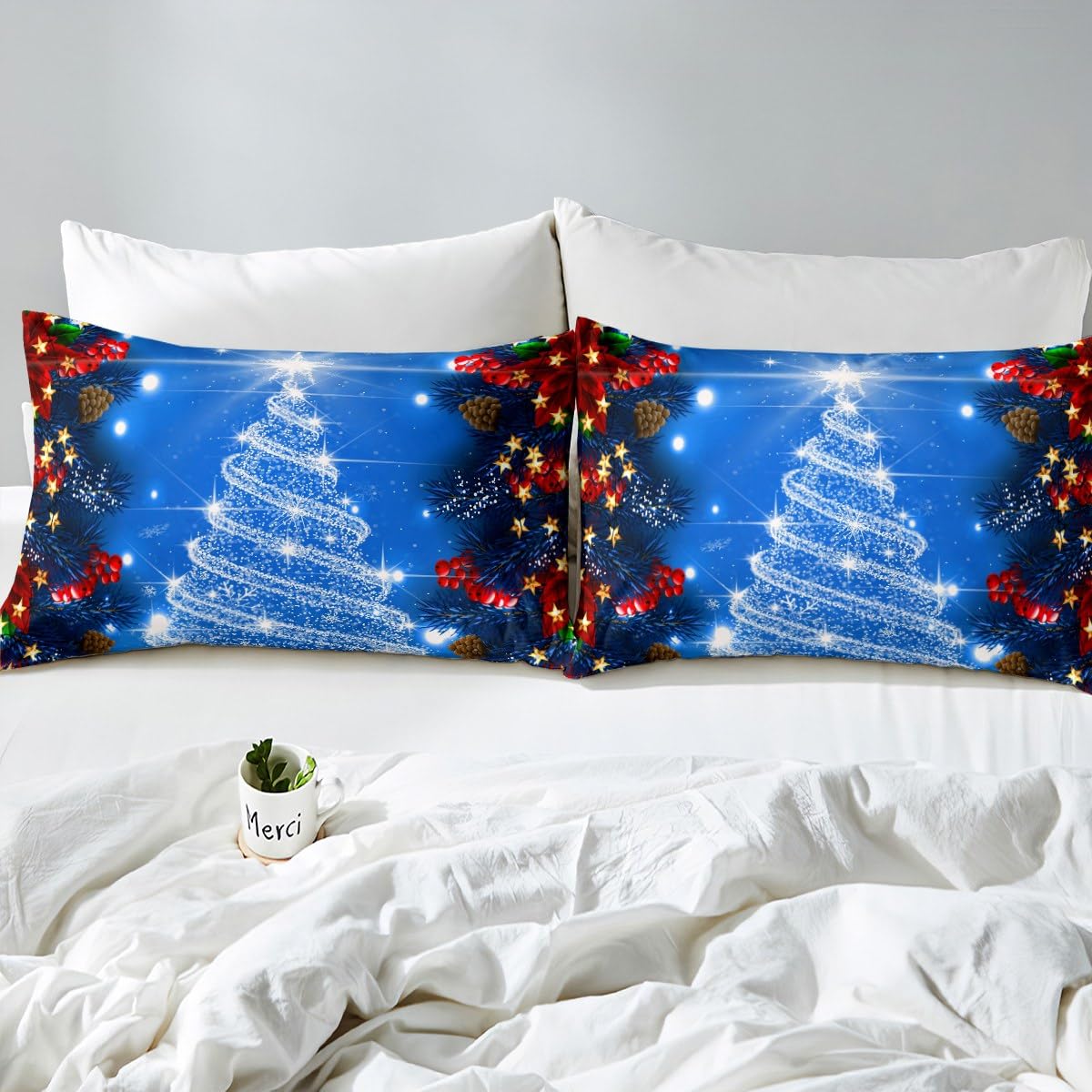 Foto 5 pulgar | Juego De Ropa De Cama Feelyou Kids Merry Christmas Queen Size - Venta Internacional.