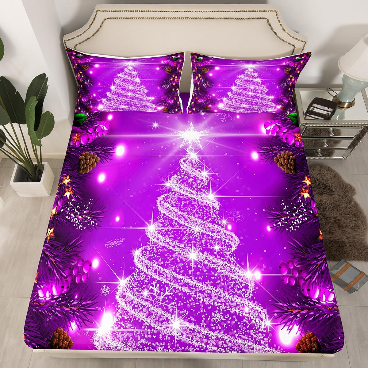 Foto 3 pulgar | Juego De Ropa De Cama Feelyou Kids Merry Christmas Queen Size - Venta Internacional.