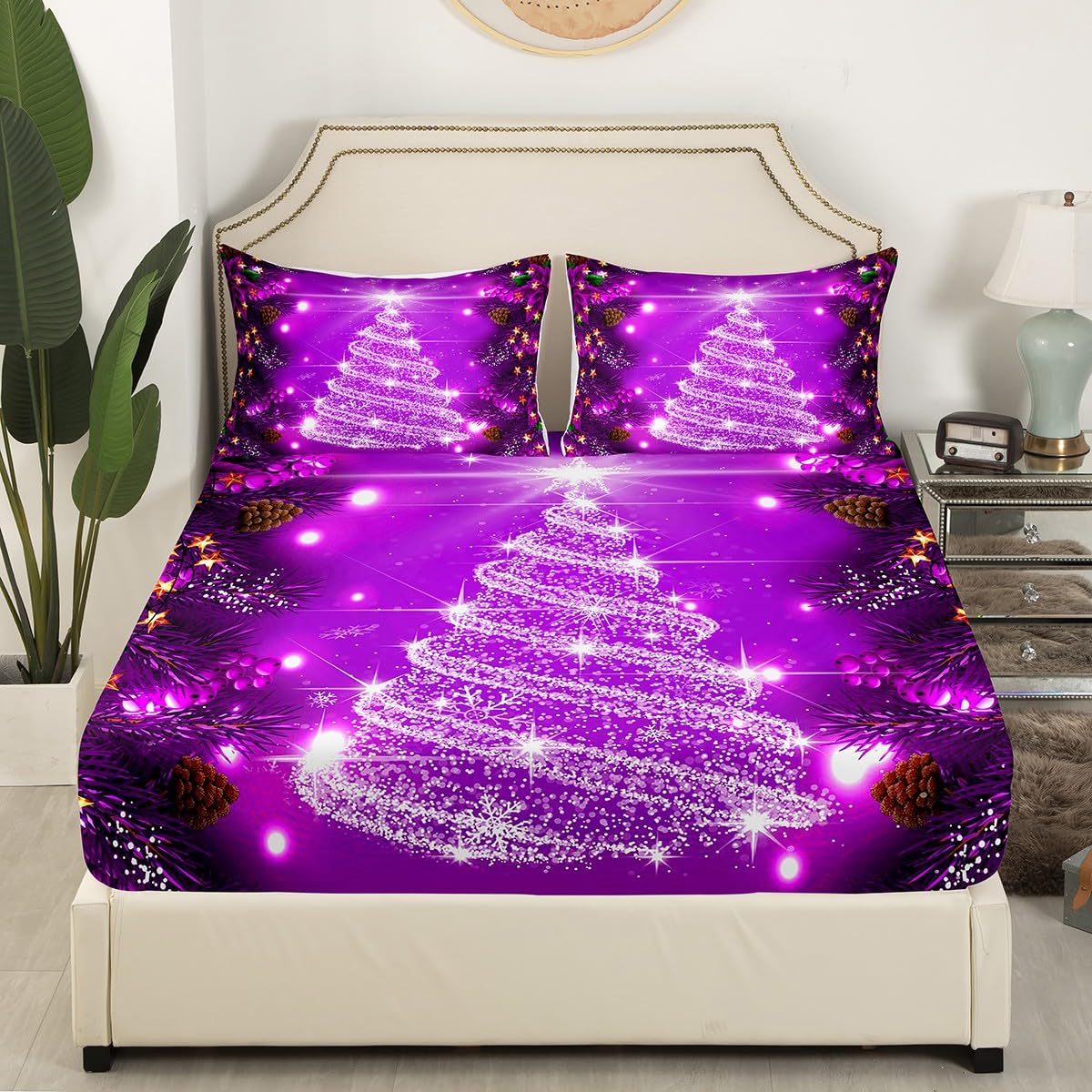Foto 4 pulgar | Juego De Ropa De Cama Feelyou Kids Merry Christmas Queen Size - Venta Internacional.