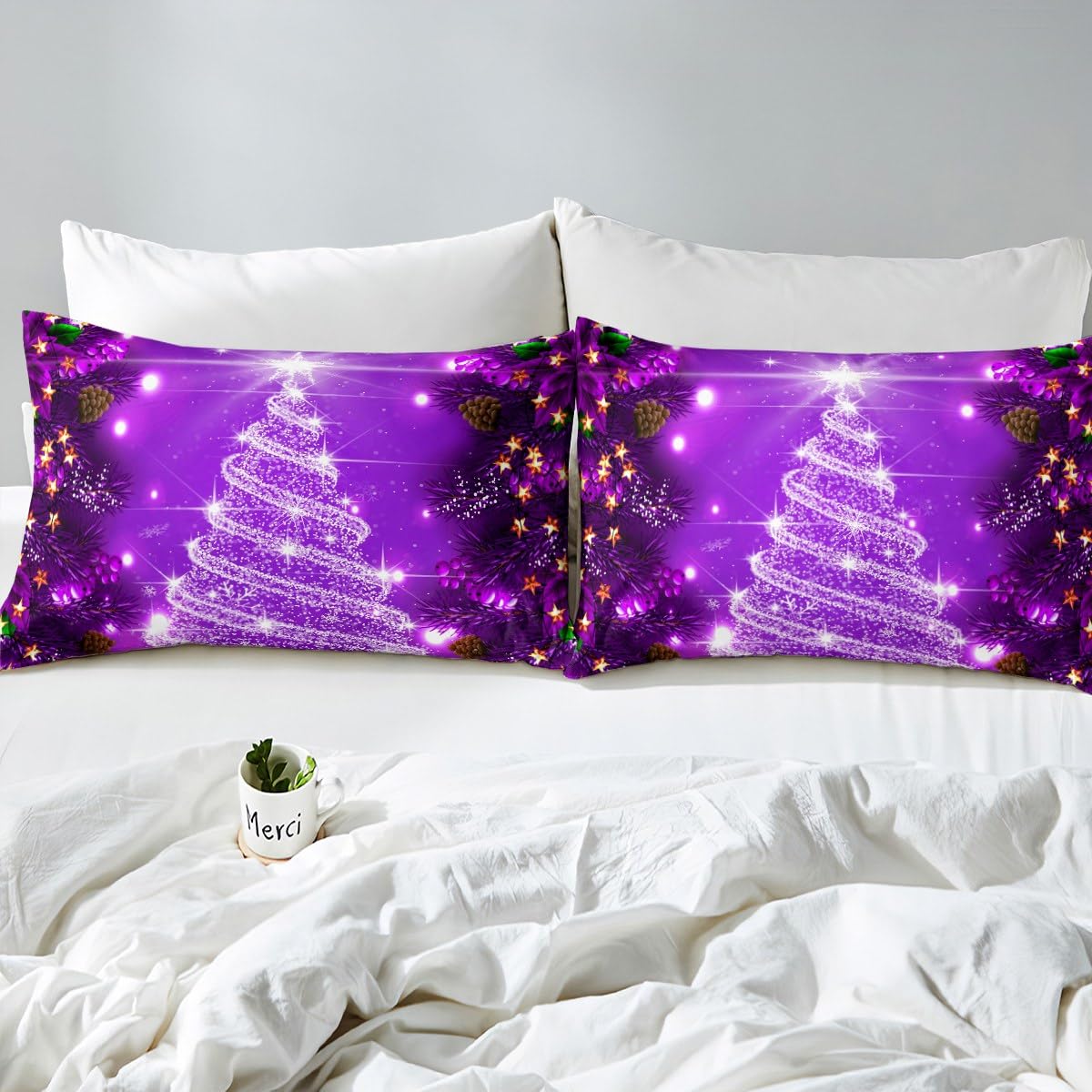 Foto 5 pulgar | Juego De Ropa De Cama Feelyou Kids Merry Christmas Queen Size - Venta Internacional.