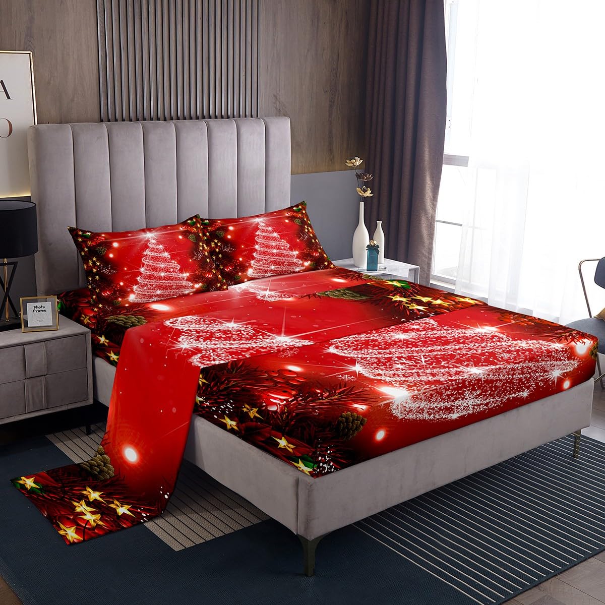 Foto 2 pulgar | Juego De Ropa De Cama Feelyou Kids Merry Christmas Queen Size - Venta Internacional.