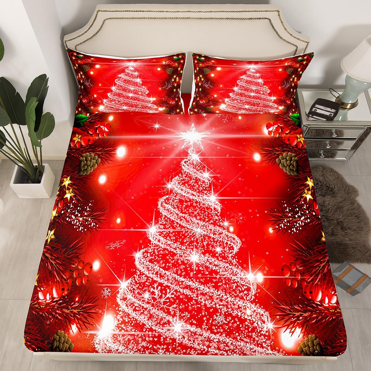 Foto 3 pulgar | Juego De Ropa De Cama Feelyou Kids Merry Christmas Queen Size - Venta Internacional.
