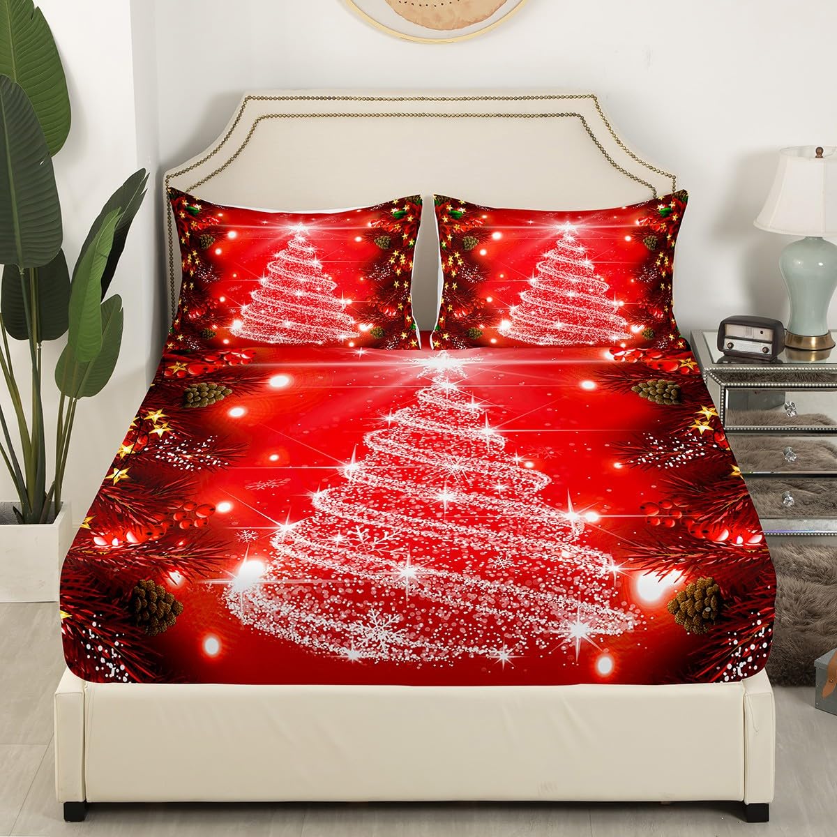 Foto 4 pulgar | Juego De Ropa De Cama Feelyou Kids Merry Christmas Queen Size - Venta Internacional.