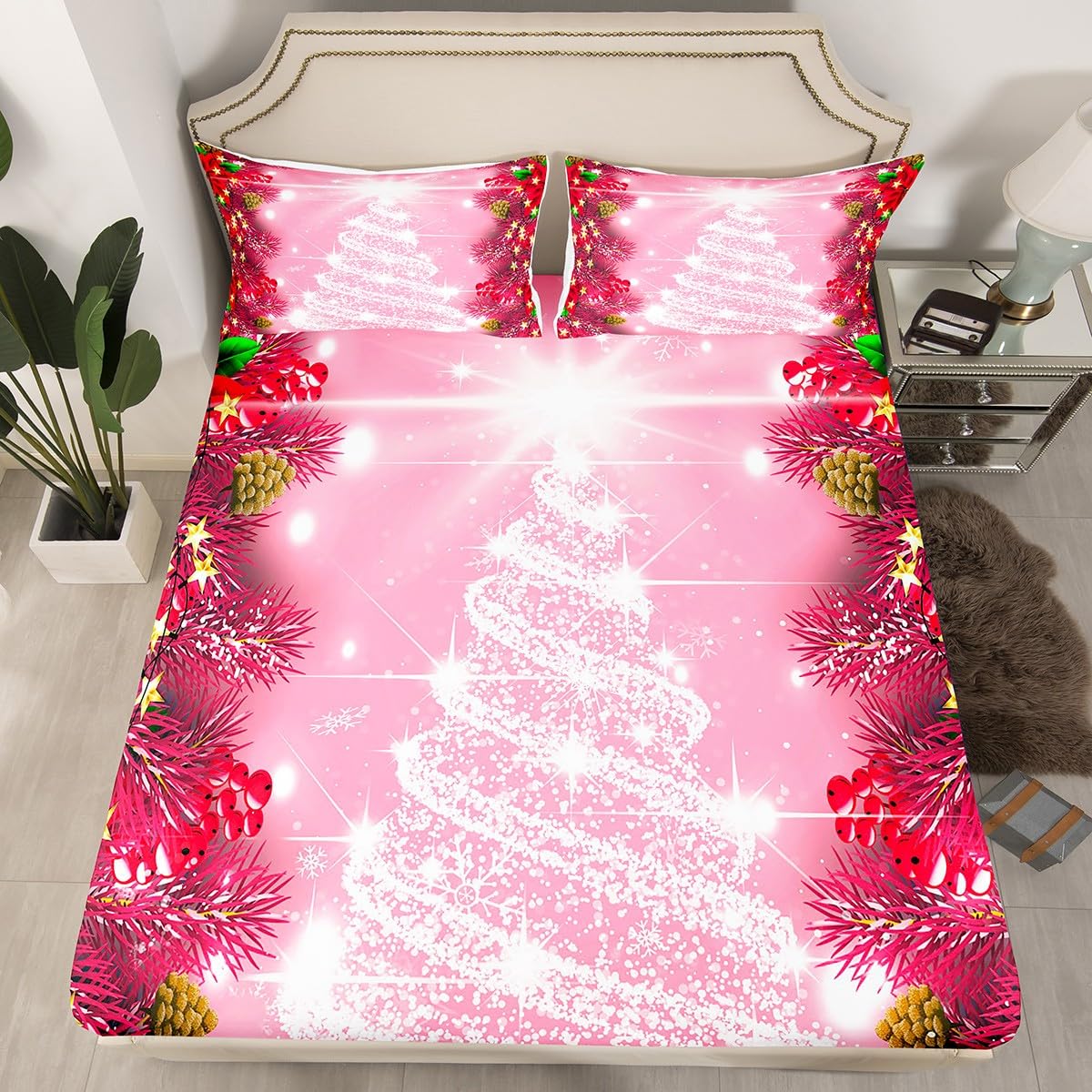 Foto 3 pulgar | Juego De Ropa De Cama Feelyou Kids Merry Christmas Queen Size - Venta Internacional.
