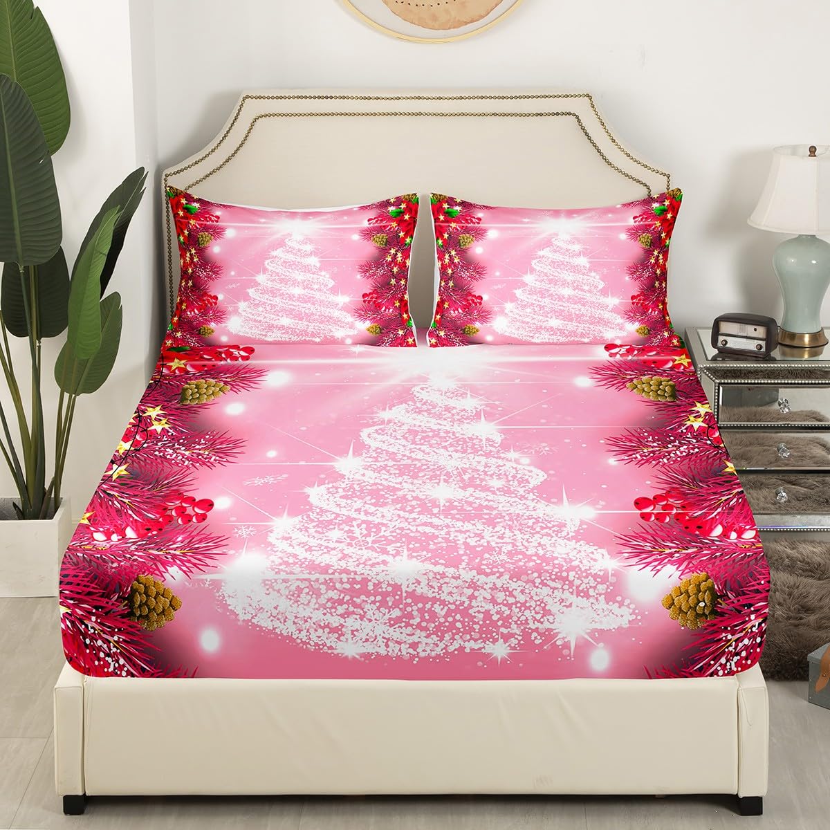 Foto 4 pulgar | Juego De Ropa De Cama Feelyou Kids Merry Christmas Queen Size - Venta Internacional.