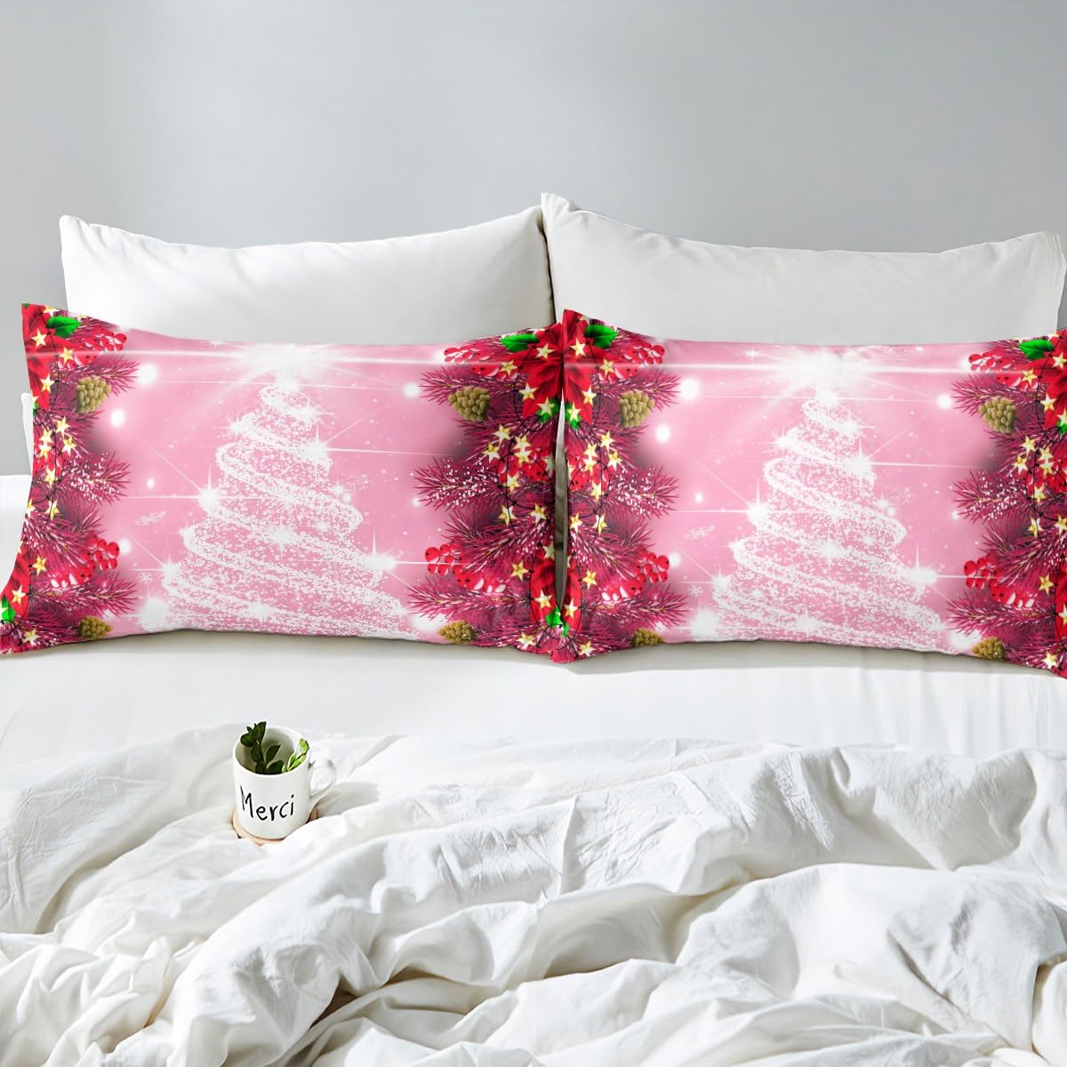 Foto 5 pulgar | Juego De Ropa De Cama Feelyou Kids Merry Christmas Queen Size - Venta Internacional.