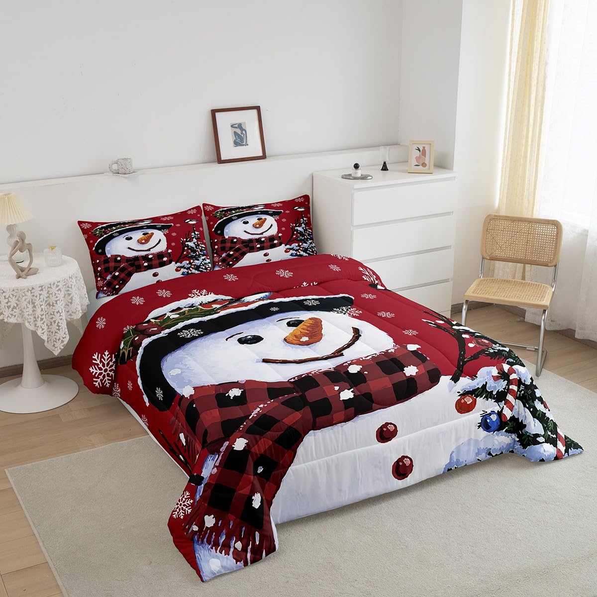 Foto 3 pulgar | Juego De Ropa De Cama Feelyou Kids Christmas Snowman Queen - Venta Internacional.