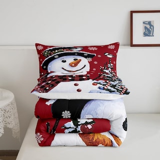 Foto 3 | Juego De Ropa De Cama Feelyou Kids Christmas Snowman Queen - Venta Internacional.