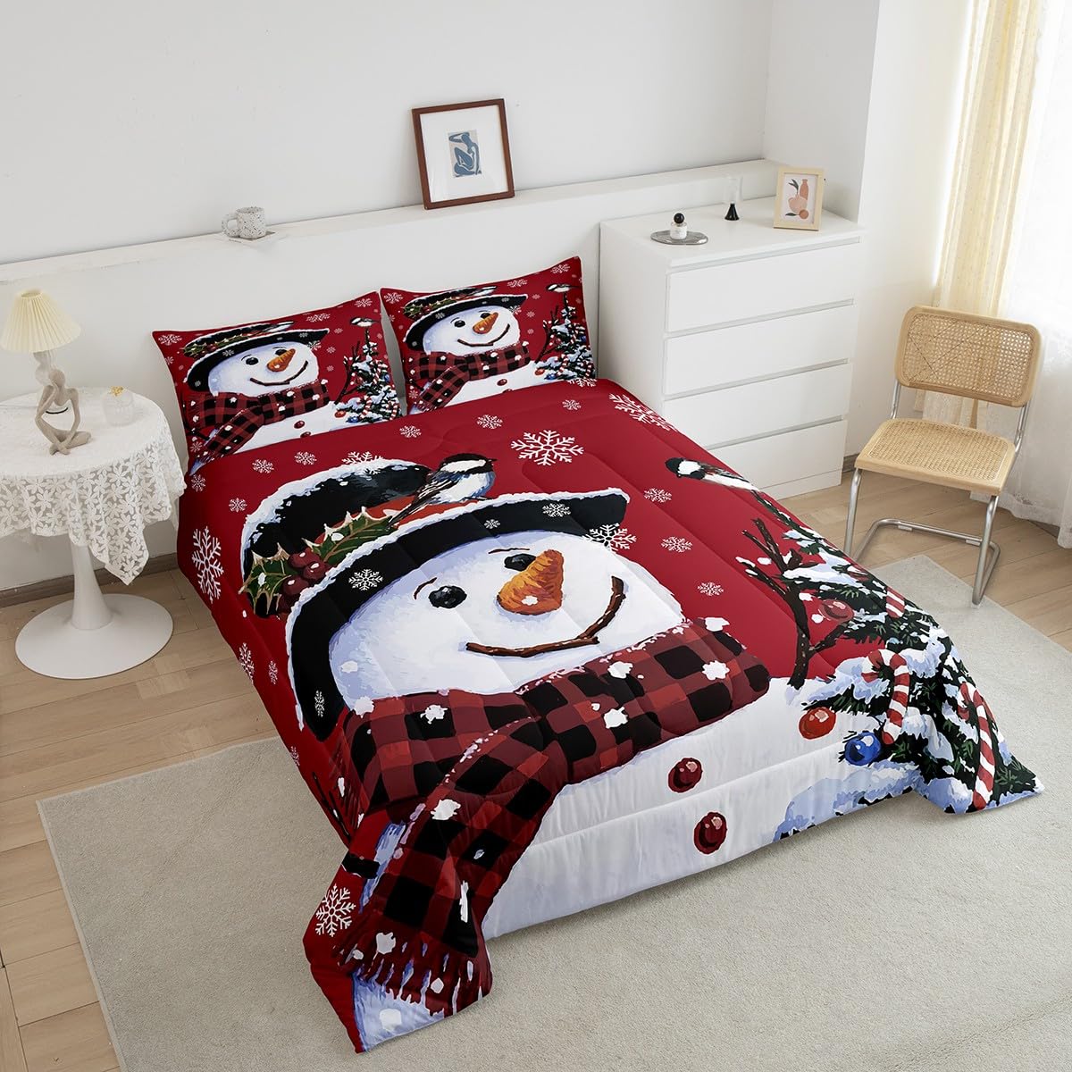 Foto 4 | Juego De Ropa De Cama Feelyou Kids Christmas Snowman Queen - Venta Internacional.