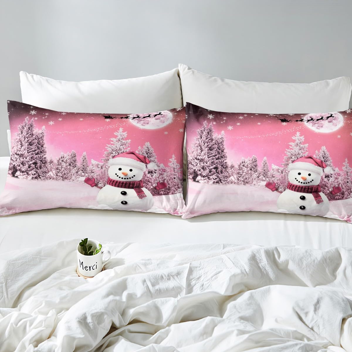 Foto 5 pulgar | Sábanas Feelyou Kids, Feliz Navidad, Muñeco De Nieve, Reina - Venta Internacional.
