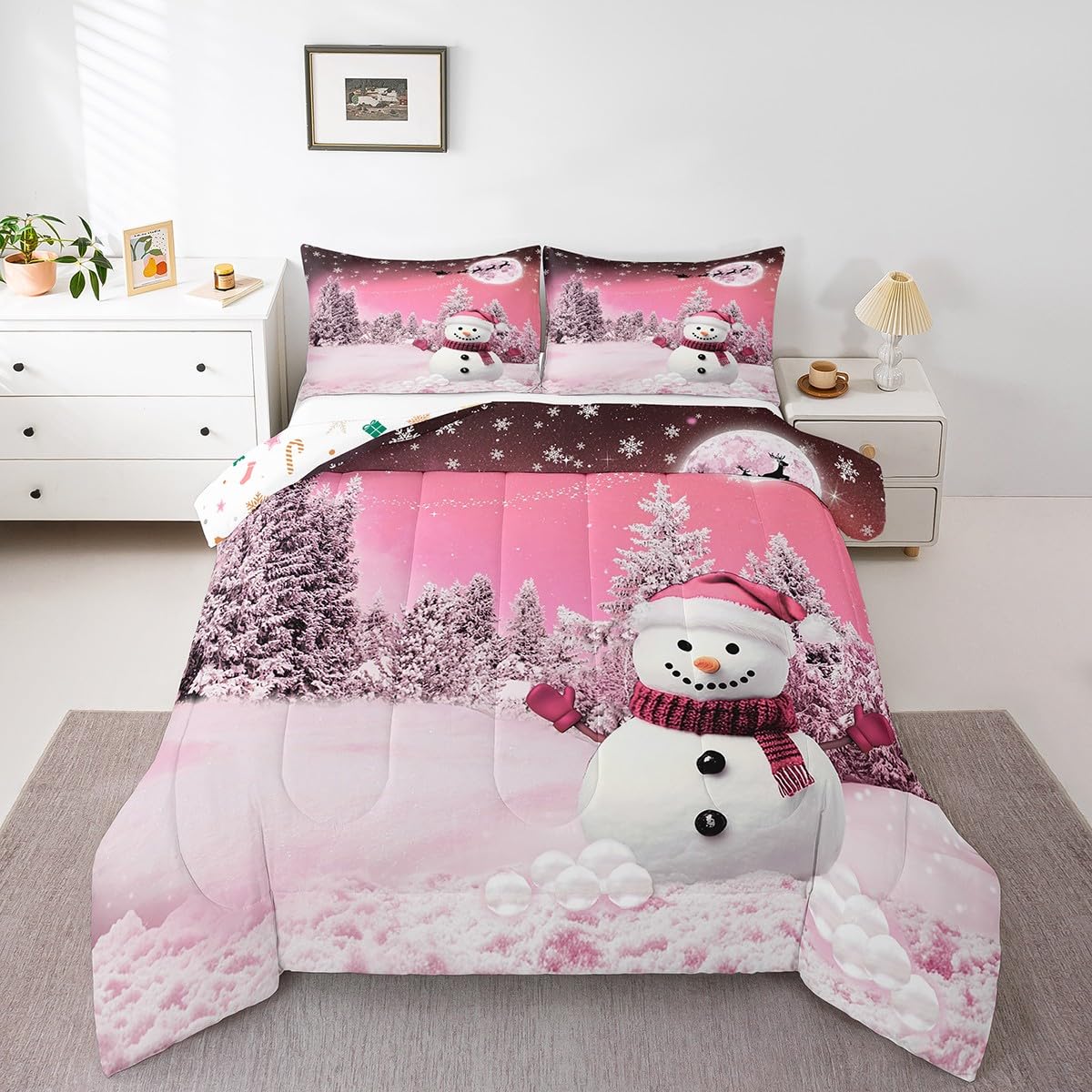 Foto 5 pulgar | Set de Edredón Feelyou Kids Merry Christmas Snowman - Venta Internacional
