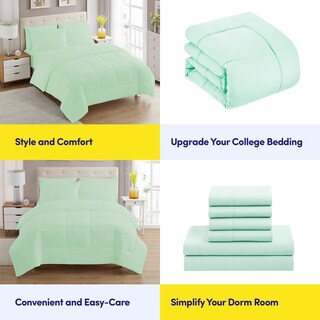 Foto 6 | Juego De Ropa De Cama Sweet Home Collection, Tamaño Completo, 7 Piezas, Color Menta - Venta Internacional.