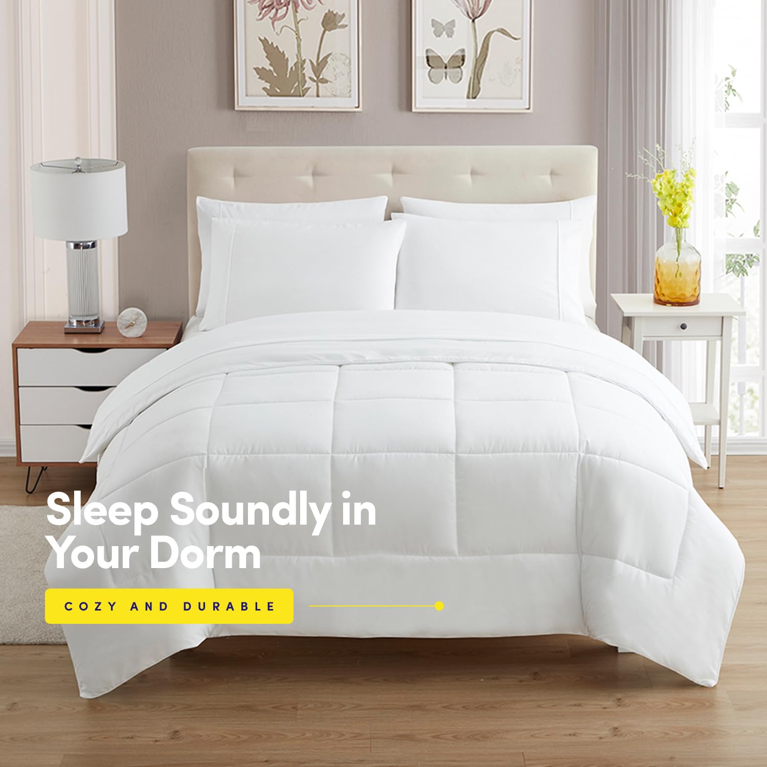 Foto 3 pulgar | Juego De Ropa De Cama Sweet Home Collection Twin Xl, Color Blanco, 5 Piezas - Venta Internacional.