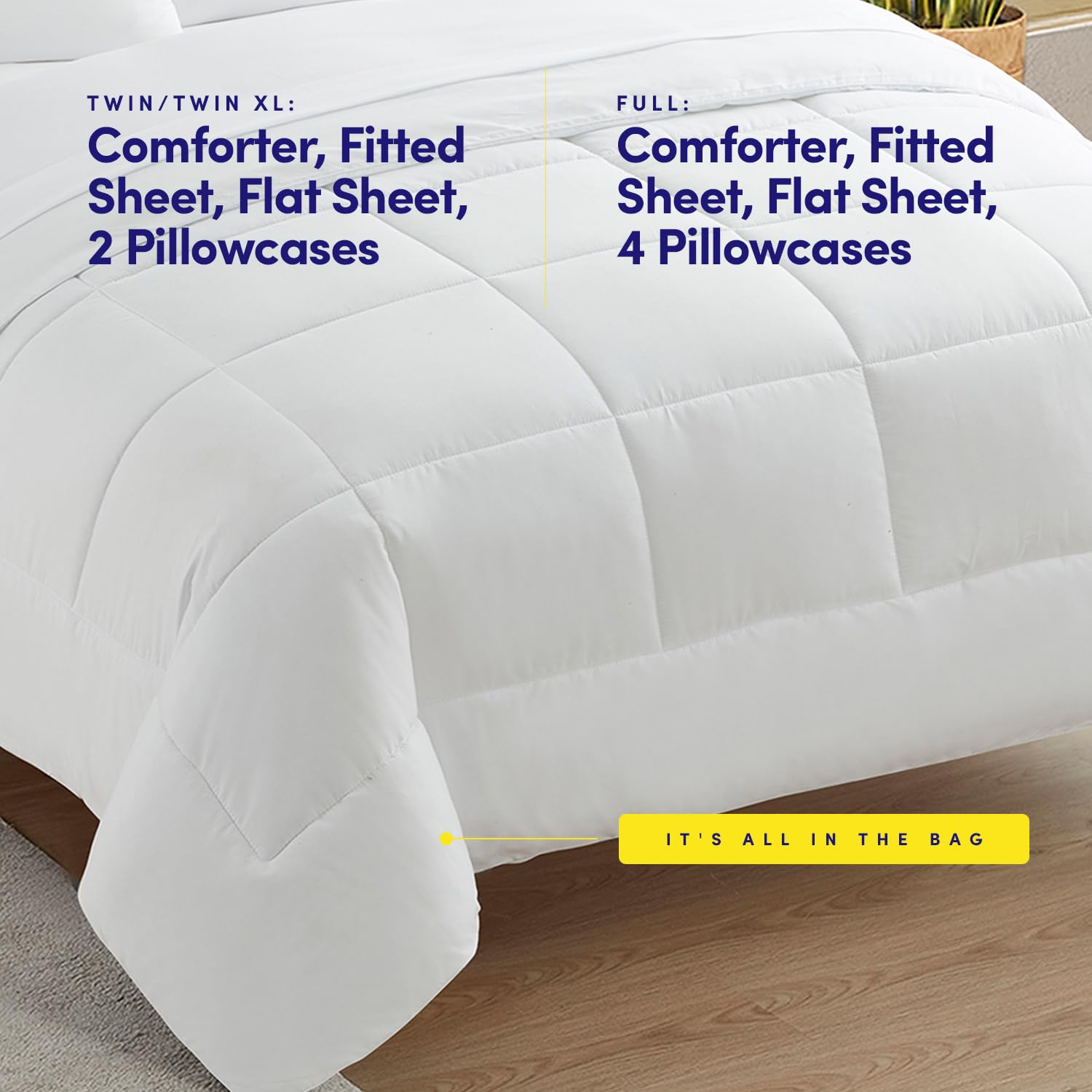 Foto 4 pulgar | Juego De Ropa De Cama Sweet Home Collection Twin Xl, Color Blanco, 5 Piezas - Venta Internacional.
