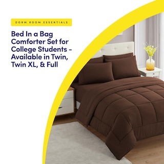Foto 5 | Juego De Ropa De Cama Sweet Home Collection, Tamaño Completo, 7 Piezas, Marrón - Venta Internacional.