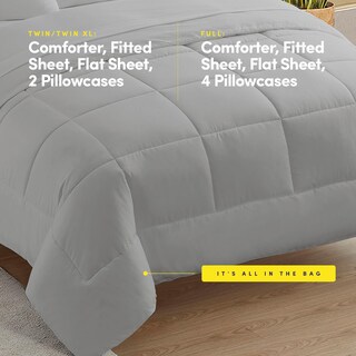 Foto 3 | Juego De Ropa De Cama Sweet Home Collection, Tamaño Completo, Plateado, 7 Piezas - Venta Internacional.