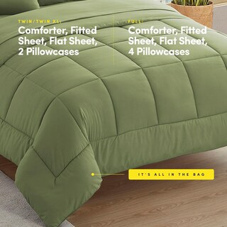 Foto 3 | Juego De Ropa De Cama Sweet Home Collection, Tamaño Completo, Color Verde Salvia - Venta Internacional.